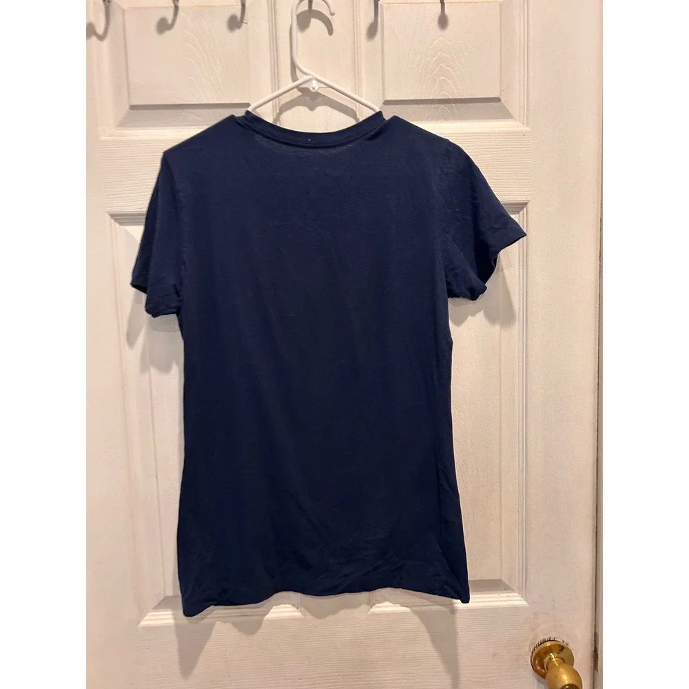 Nike Womens Slim Fit Just Do It‎ Graphic T-Shirt Navy Blue Purple Large L